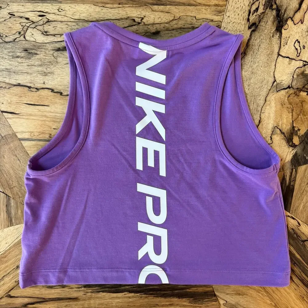 Lot of 3 Nike Pro Girls Dri-FIT Cropped Training Tank Tops M Pink Black Purple